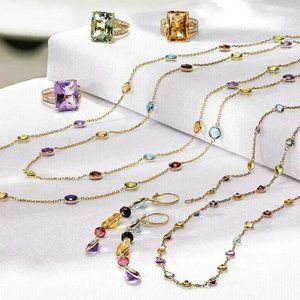 EFFY / 15.5 CT Multi-Gemstone Earrings / 14K / 3 Inches long